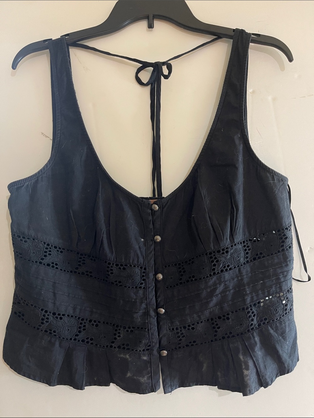 Free People Kiana lace  Corset Top in black